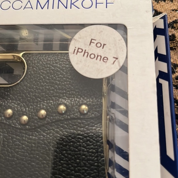 Rebecca Minkoff black fringe IPhone 7 w/ gold detail fits 6,& 8 as well - Picture 4 of 9